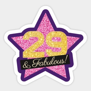 29th Birthday Gifts Women Fabulous - Pink Gold Sticker